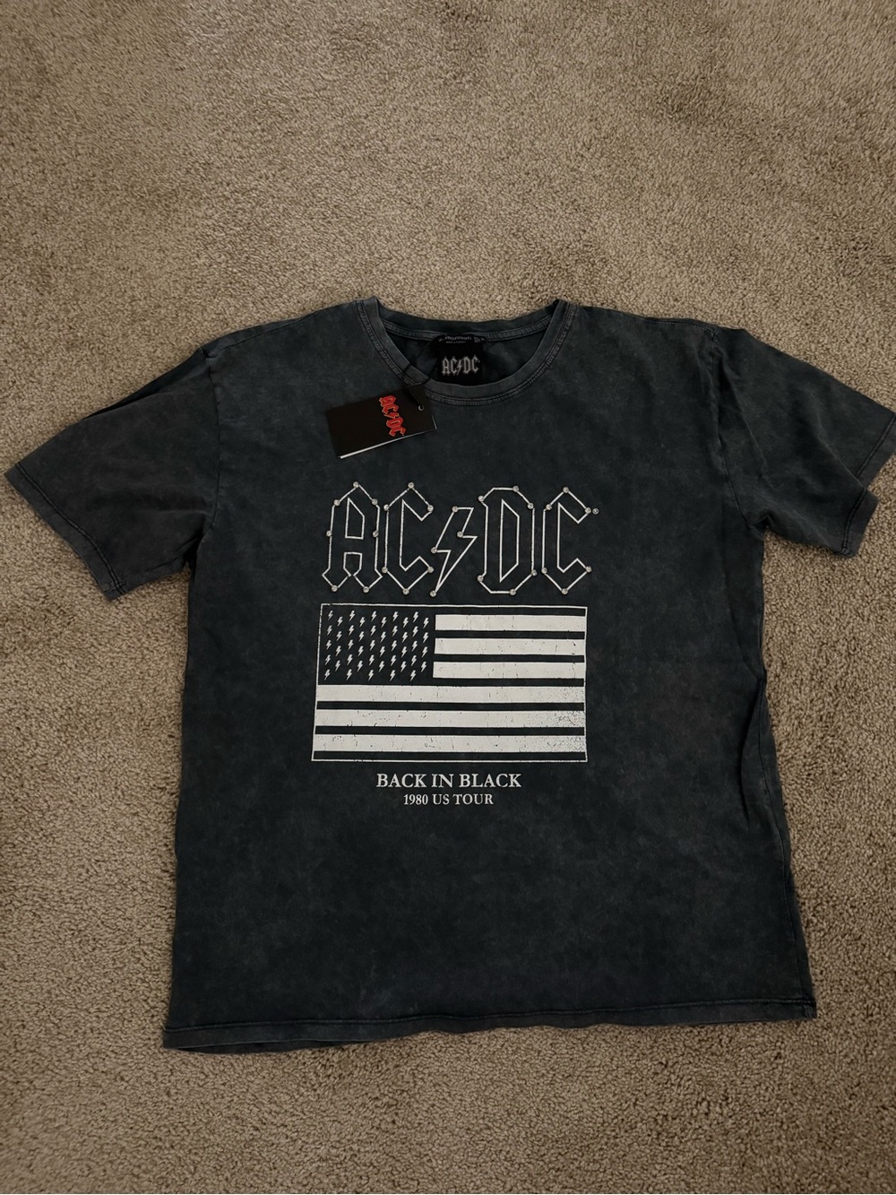 AC/DC Black Short Sleeve 'Back in Black' Graphic Tee